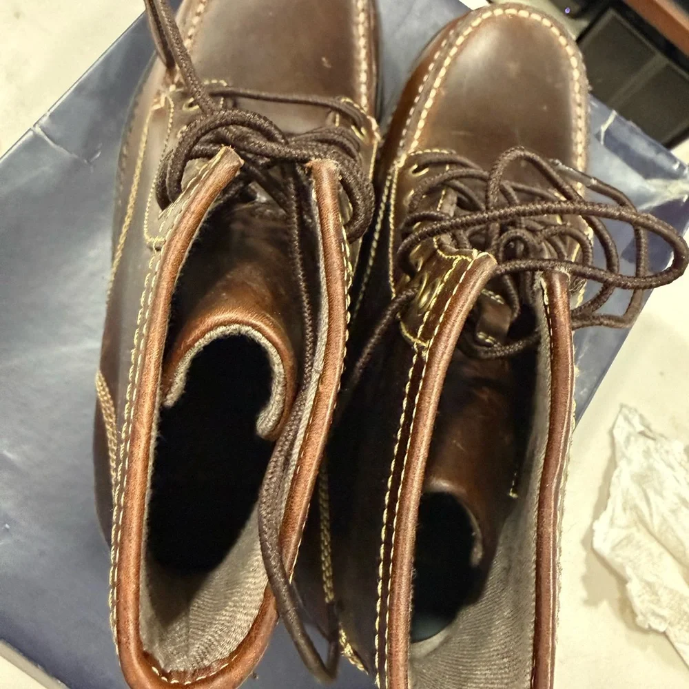Brooks Brothers 346 Model Dark Brown Leather Lace-Up Boots Mens Size 9.5
